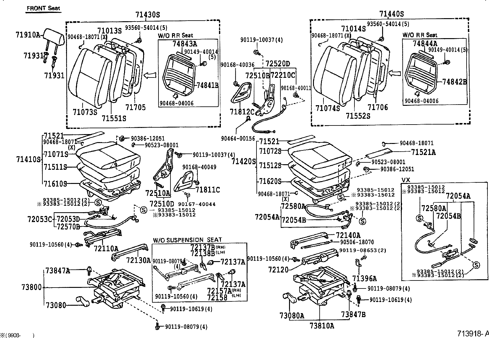 71014-60122 FRAME SUB-ASSY, FRONT SEAT BACK, LH product image