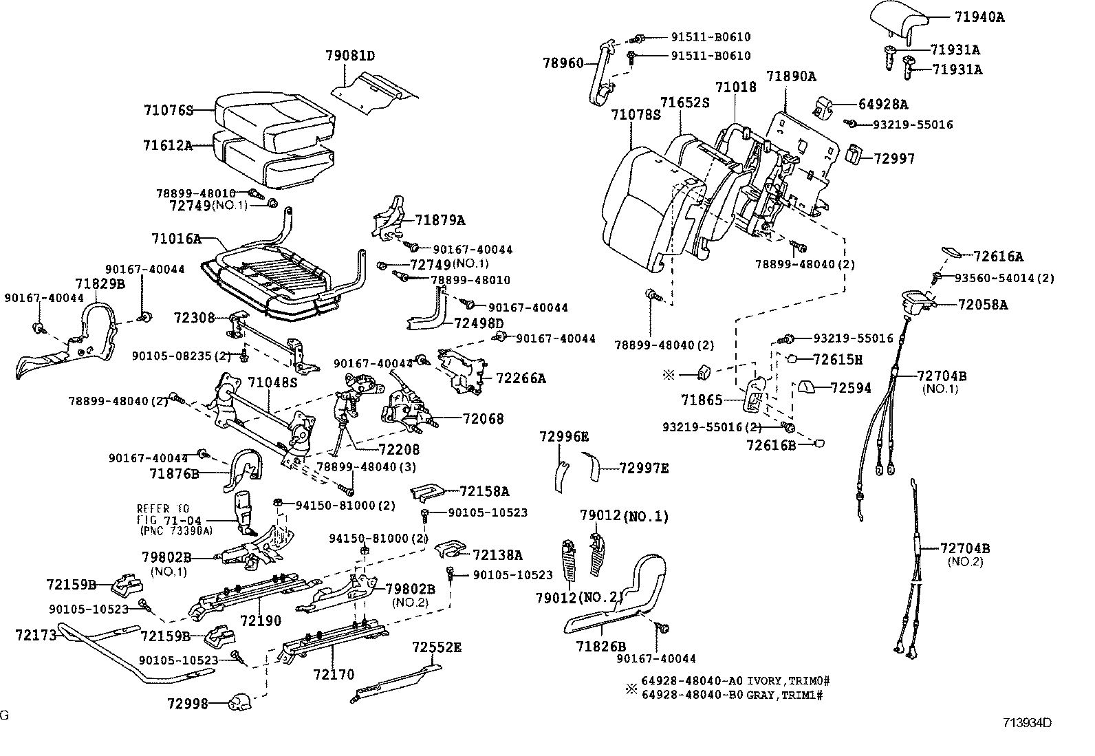 71018-48080 FRAME SUB-ASSY, REAR SEAT BACK, LH product image