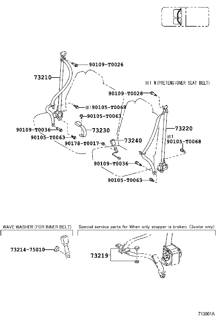 73200-02090-B0 ADJUSTER ASSY, FRONT SHOULDER BELT ANCHOR product image
