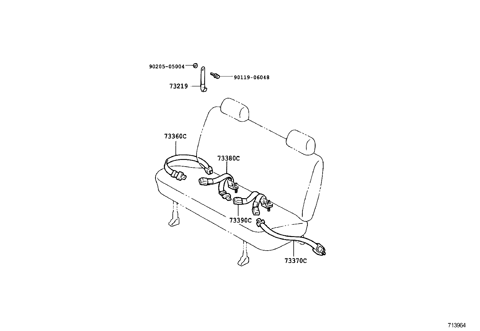 73210-26041-B1 BELT ASSY, FRONT SEAT OUTER, RH product image