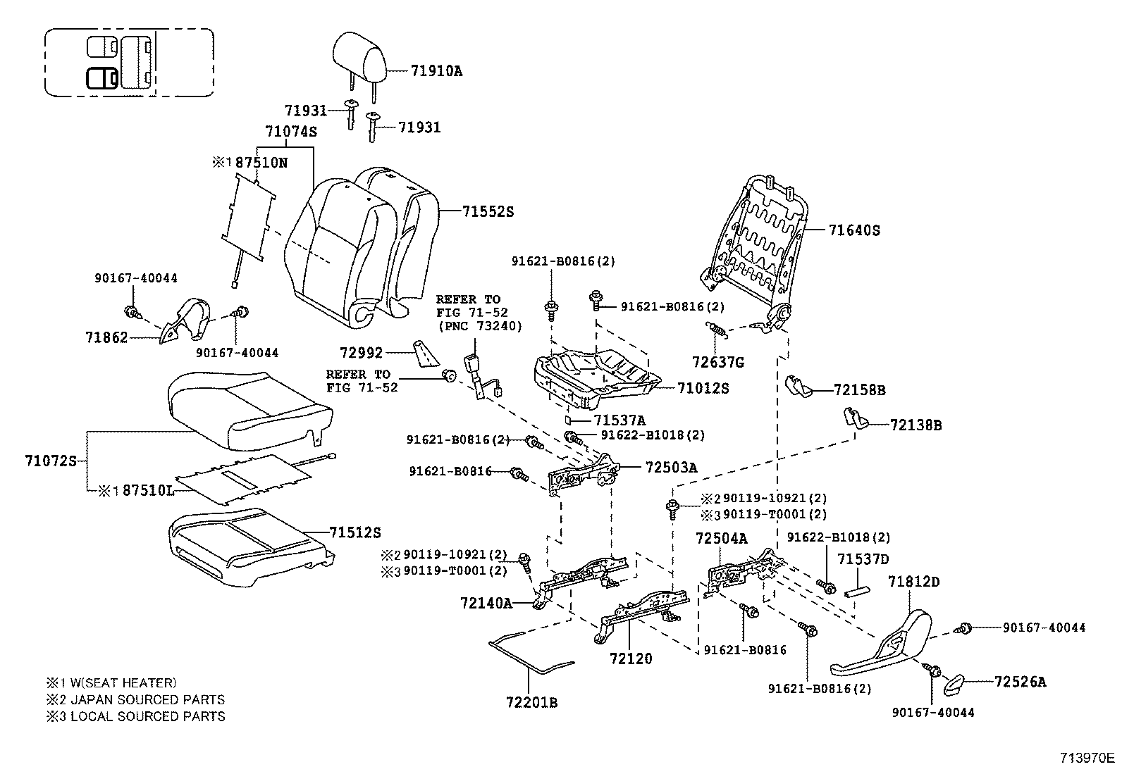 71071-0KB90-B0 COVER, FRONT SEAT CUSHION, RH(FOR SEPARATE TYPE) product image