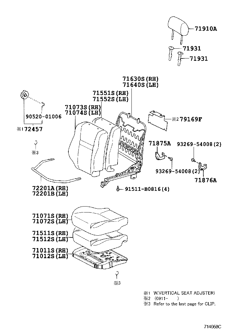 71630-0D021 SPRING ASSY, FRONT SEAT BACK, RH(FOR SEPARATE TYPE) product image
