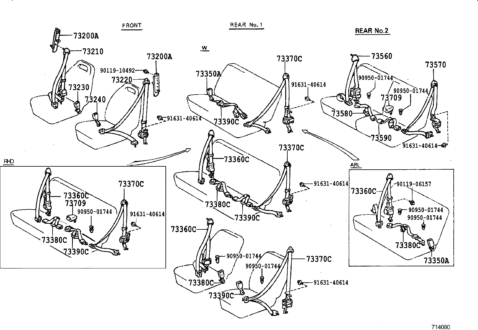 73210-28331-B2 BELT ASSY, FRONT SEAT OUTER, RH product image