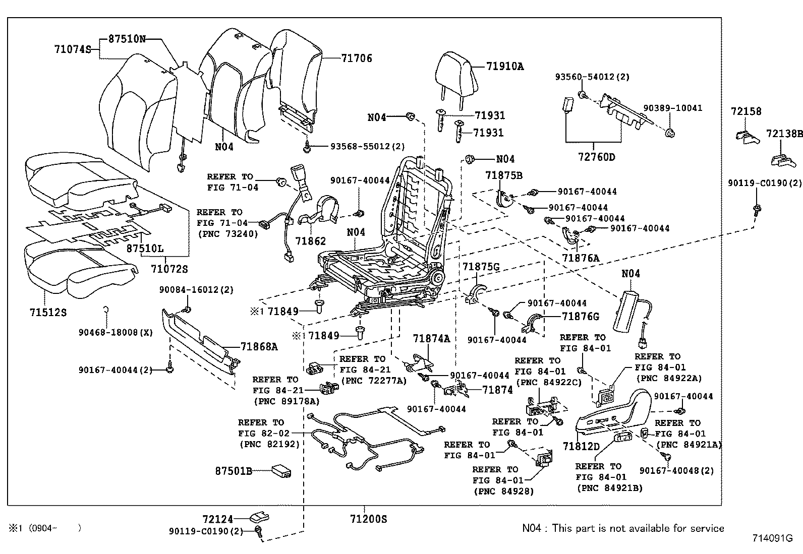 71501-0P010 PAD, FRONT SEAT CUSHION, RH(FOR SEPARATE TYPE) product image