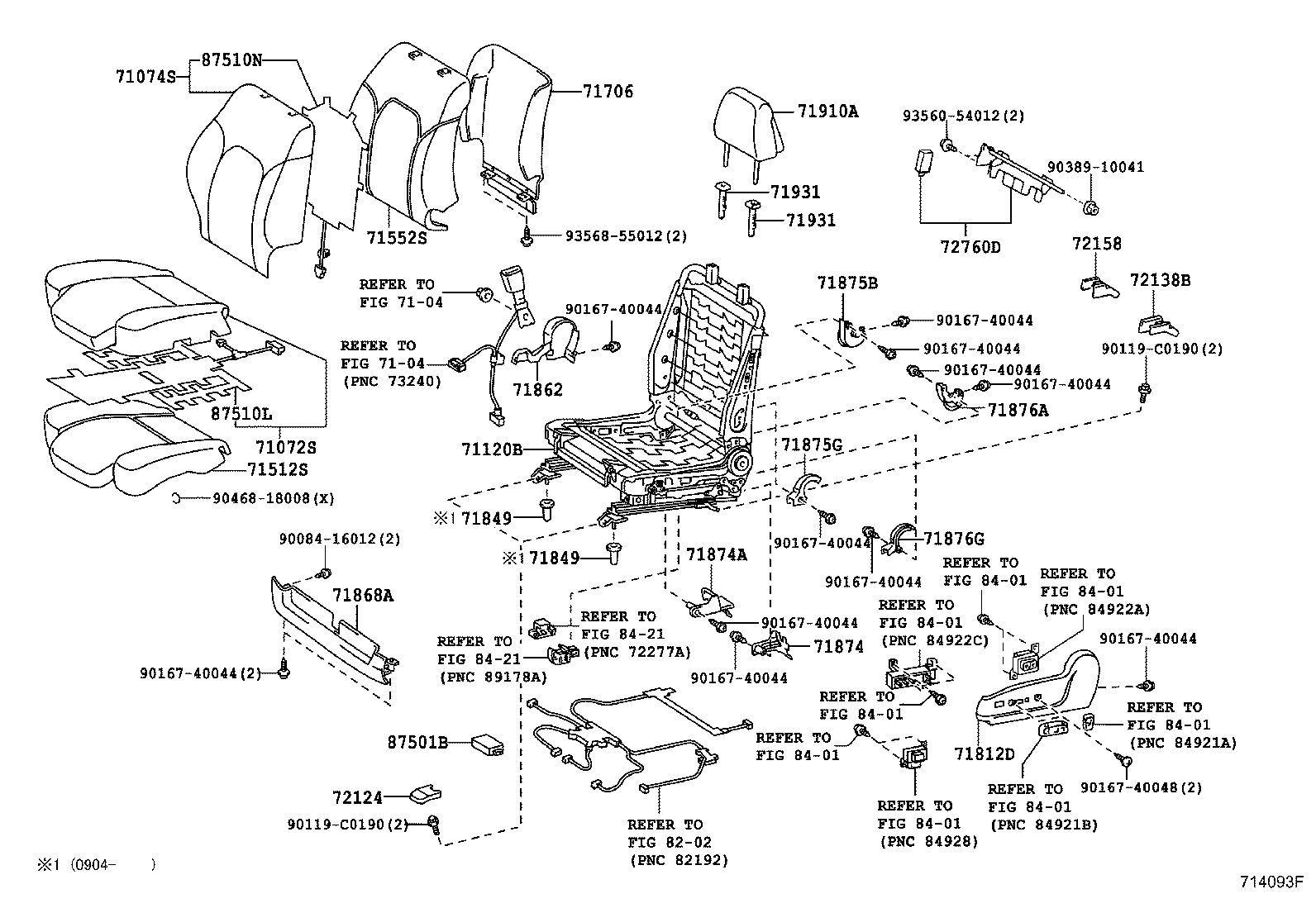 71501-0P010 PAD, FRONT SEAT CUSHION, RH(FOR SEPARATE TYPE) product image