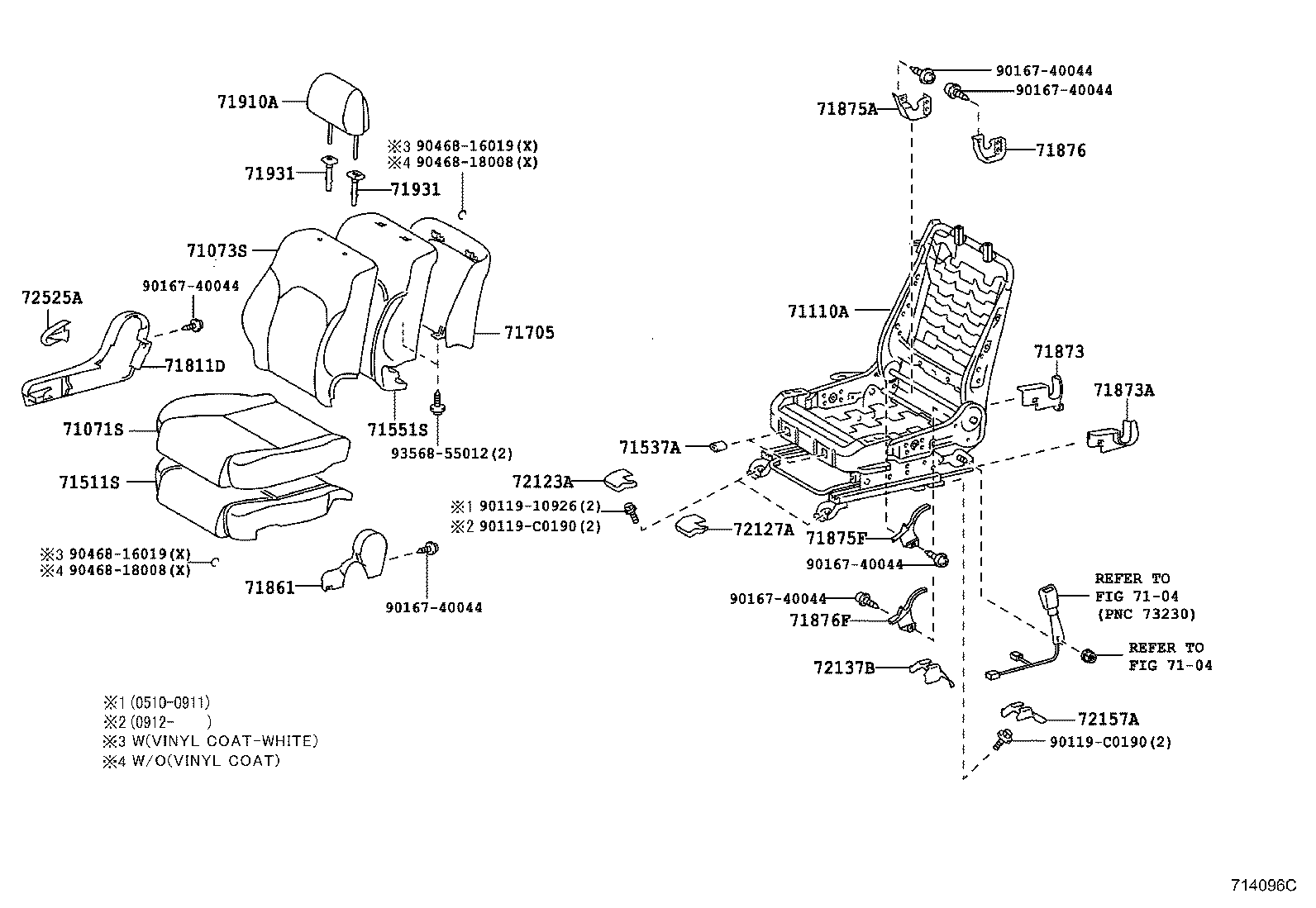 71501-0P010 PAD, FRONT SEAT CUSHION, RH(FOR SEPARATE TYPE) product image