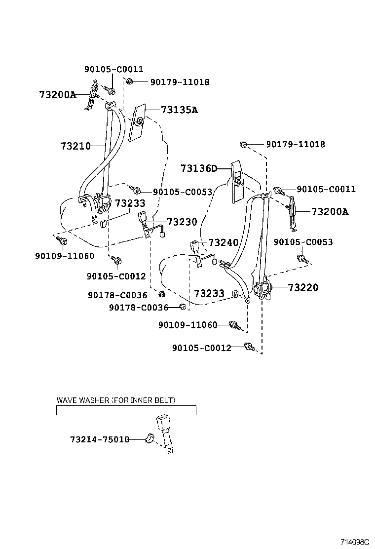73200-0N010 ADJUSTER ASSY, FRONT SHOULDER BELT ANCHOR product image