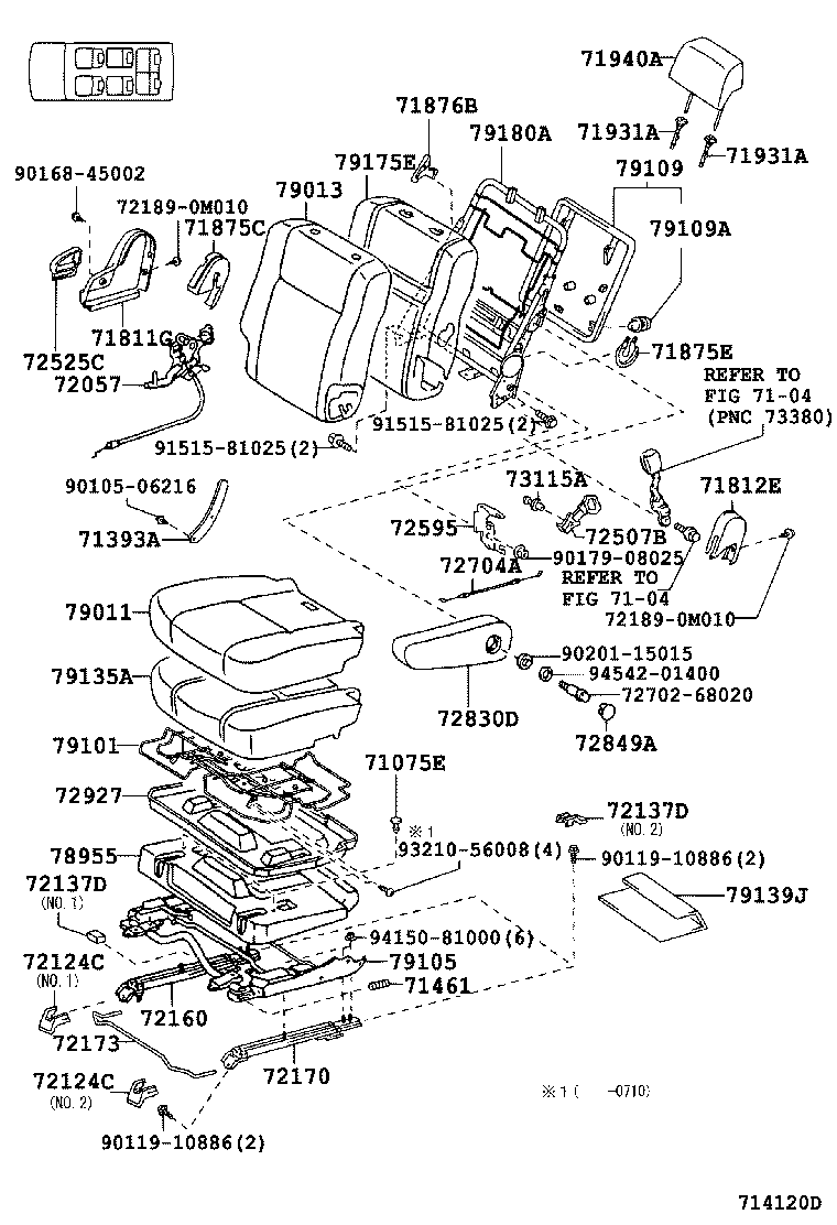 67771-28050 CLIP, REAR SEAT BACK BOARD product image