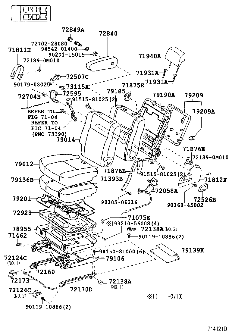 67771-28050 CLIP, REAR SEAT BACK BOARD product image