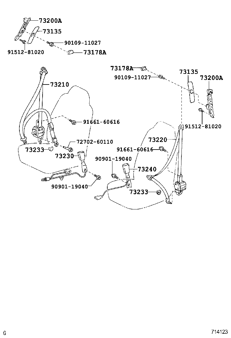 73290-60010 ADJUSTER ASSY, FRONT SHOULDER BELT ANCHOR product image