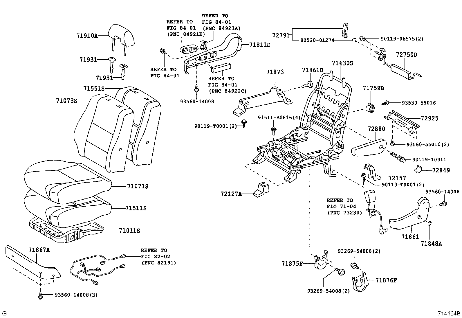 71052-68010 PAD, FRONT SEAT CUSHION, LH (FOR SEPARATE TYPE) product image