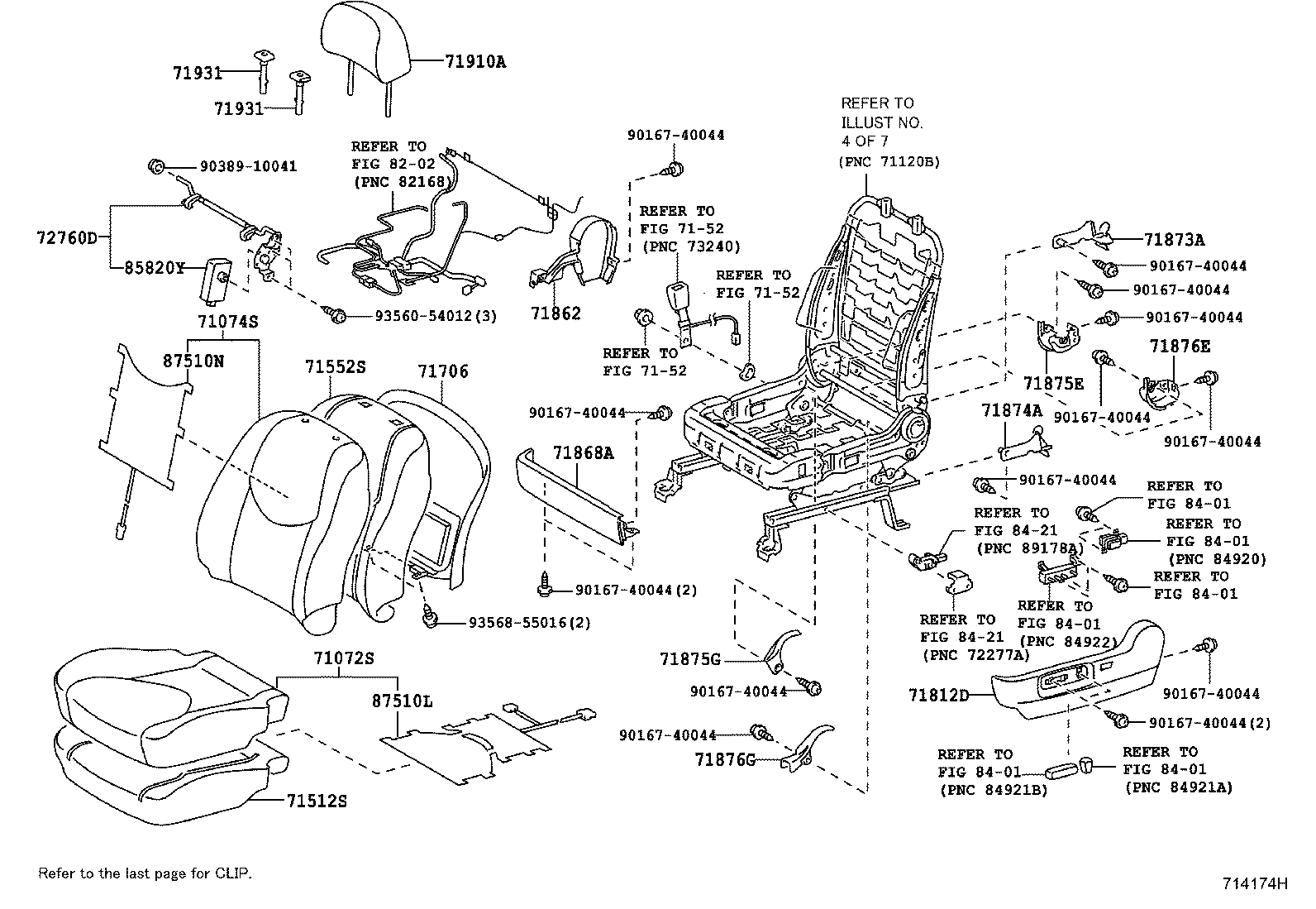 71017-42100 FRAME SUB-ASSY, REAR SEAT BACK, RH product image