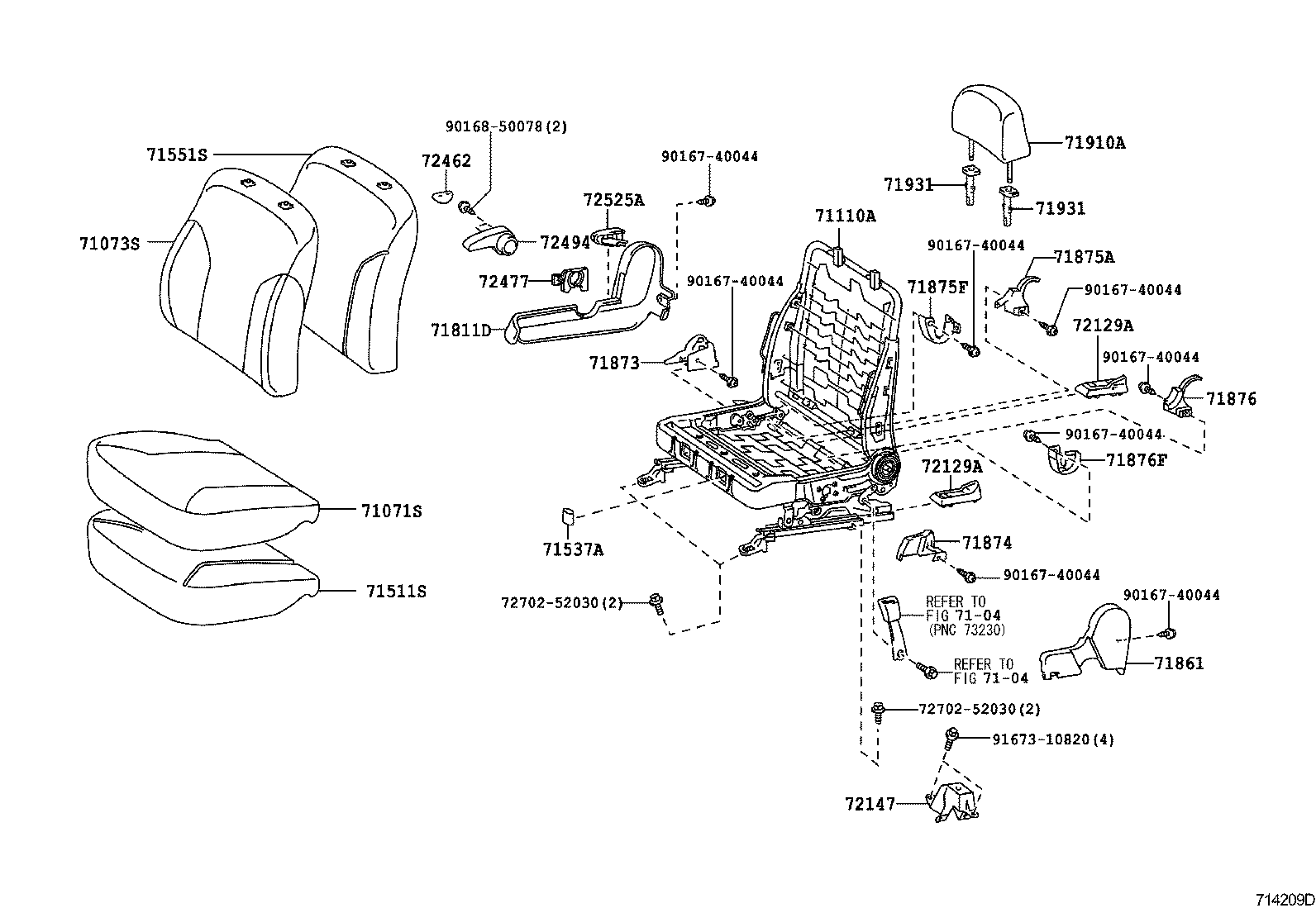 71620-0D080 SPRING ASSY, FRONT SEAT CUSHION, LH(FOR SEPARATE TYPE) product image