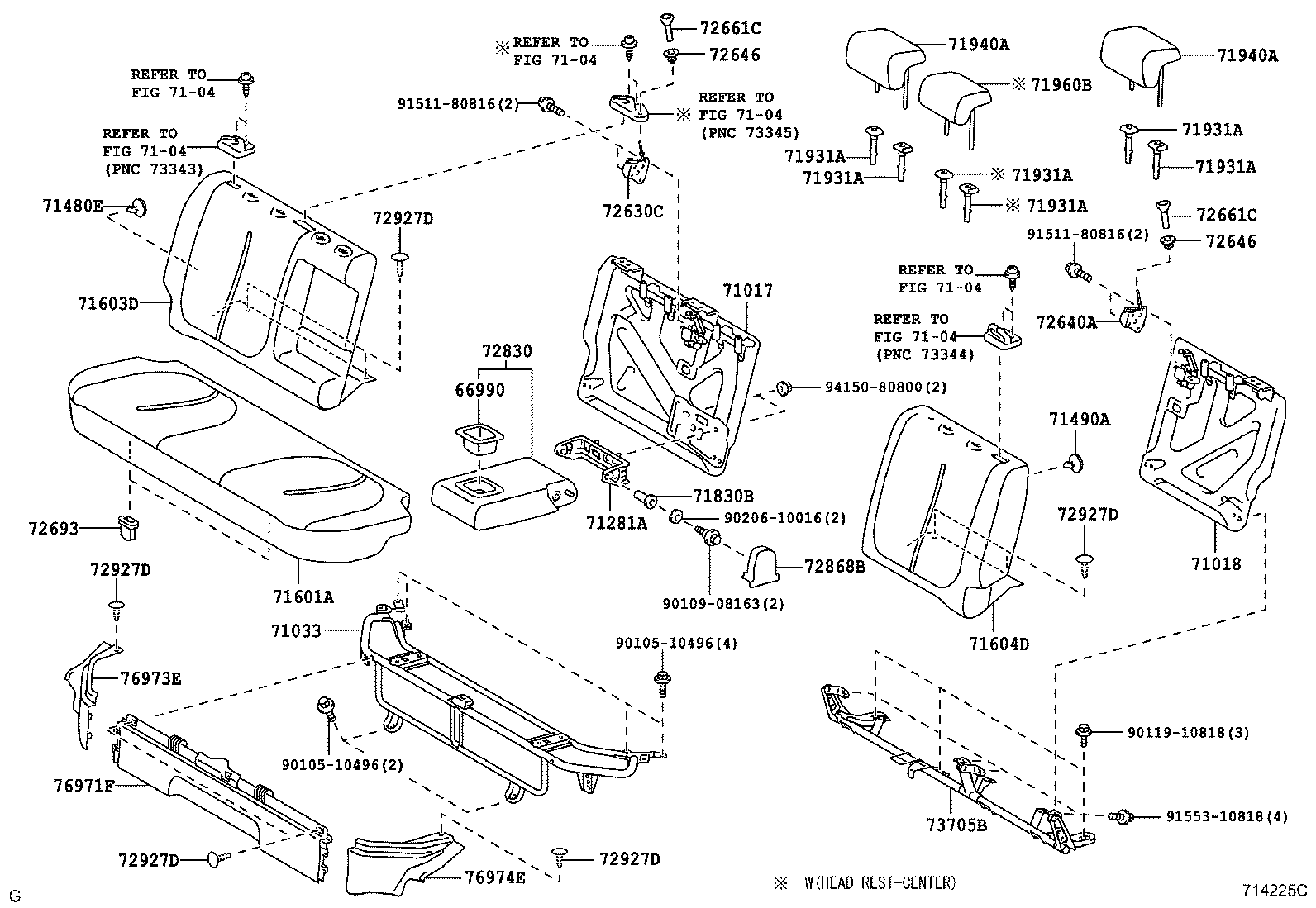 71017-52470 FRAME SUB-ASSY, REAR SEAT BACK, RH product image