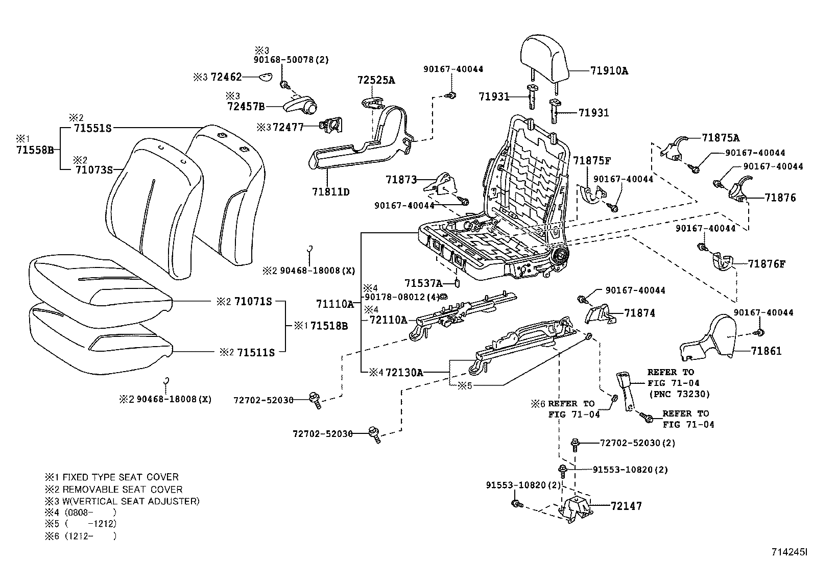 71052-52060 PAD, FRONT SEAT CUSHION, LH (FOR SEPARATE TYPE) product image