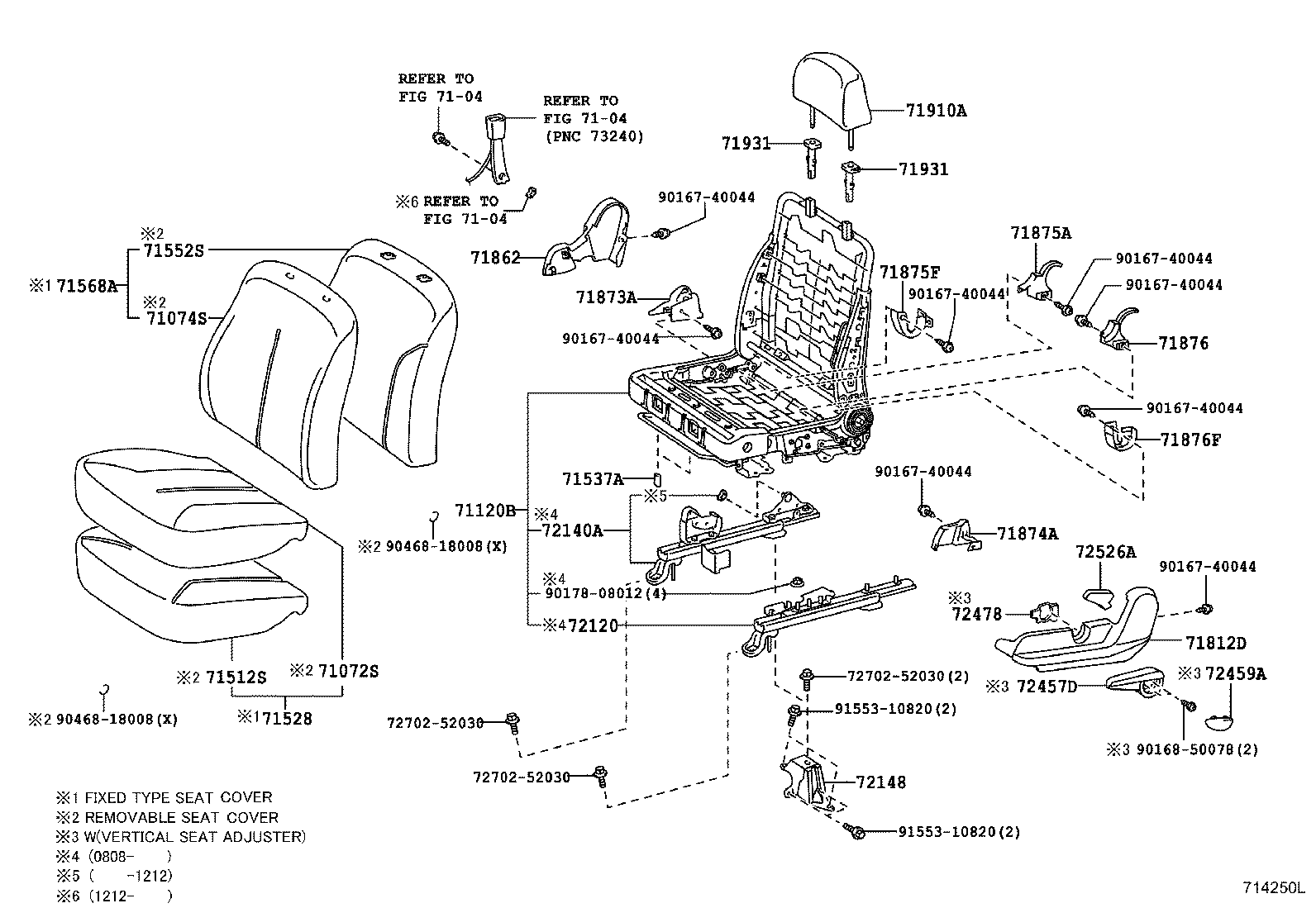 71052-52060 PAD, FRONT SEAT CUSHION, LH (FOR SEPARATE TYPE) product image