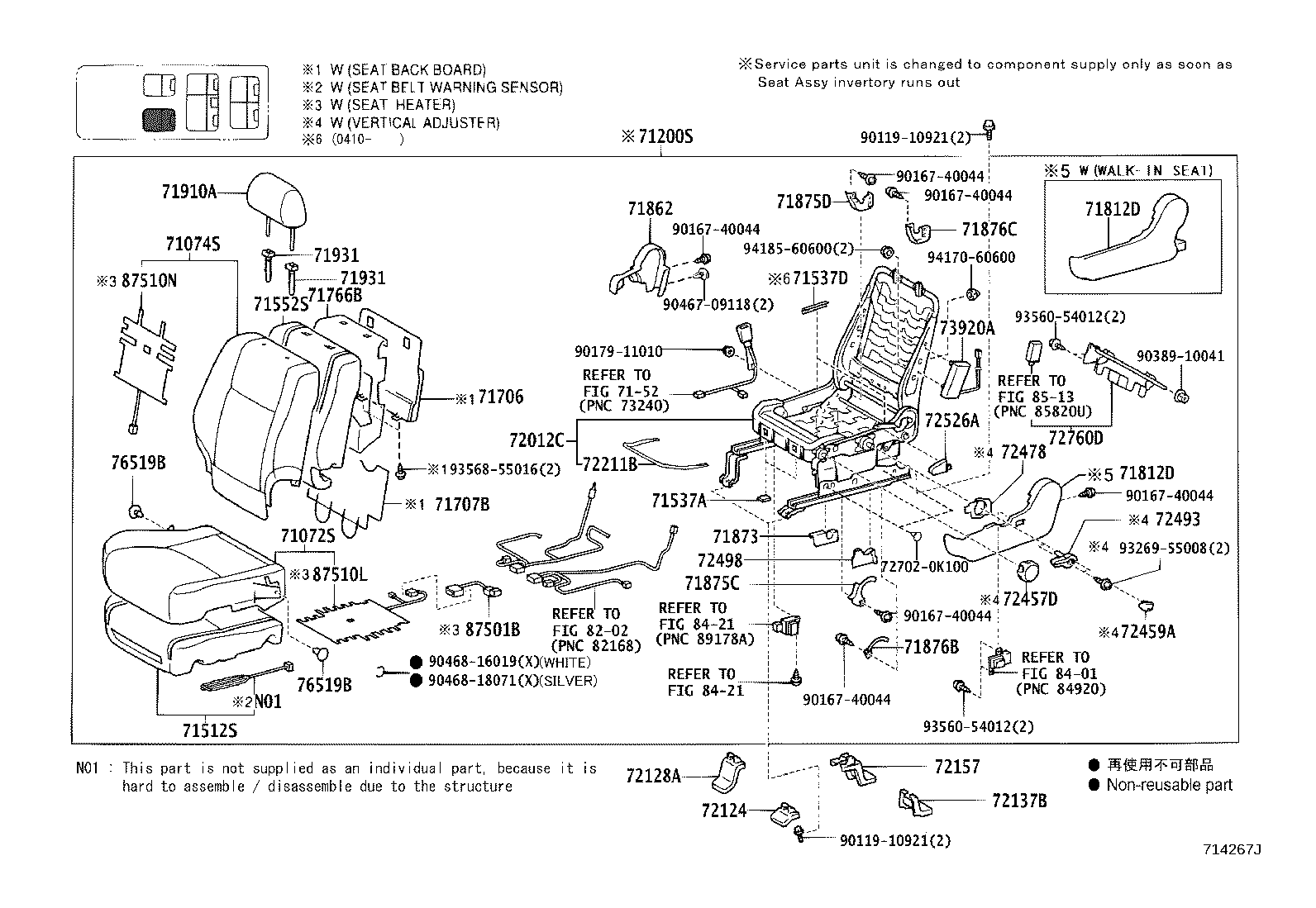 71017-60490 FRAME SUB-ASSY, REAR SEAT BACK, RH product image
