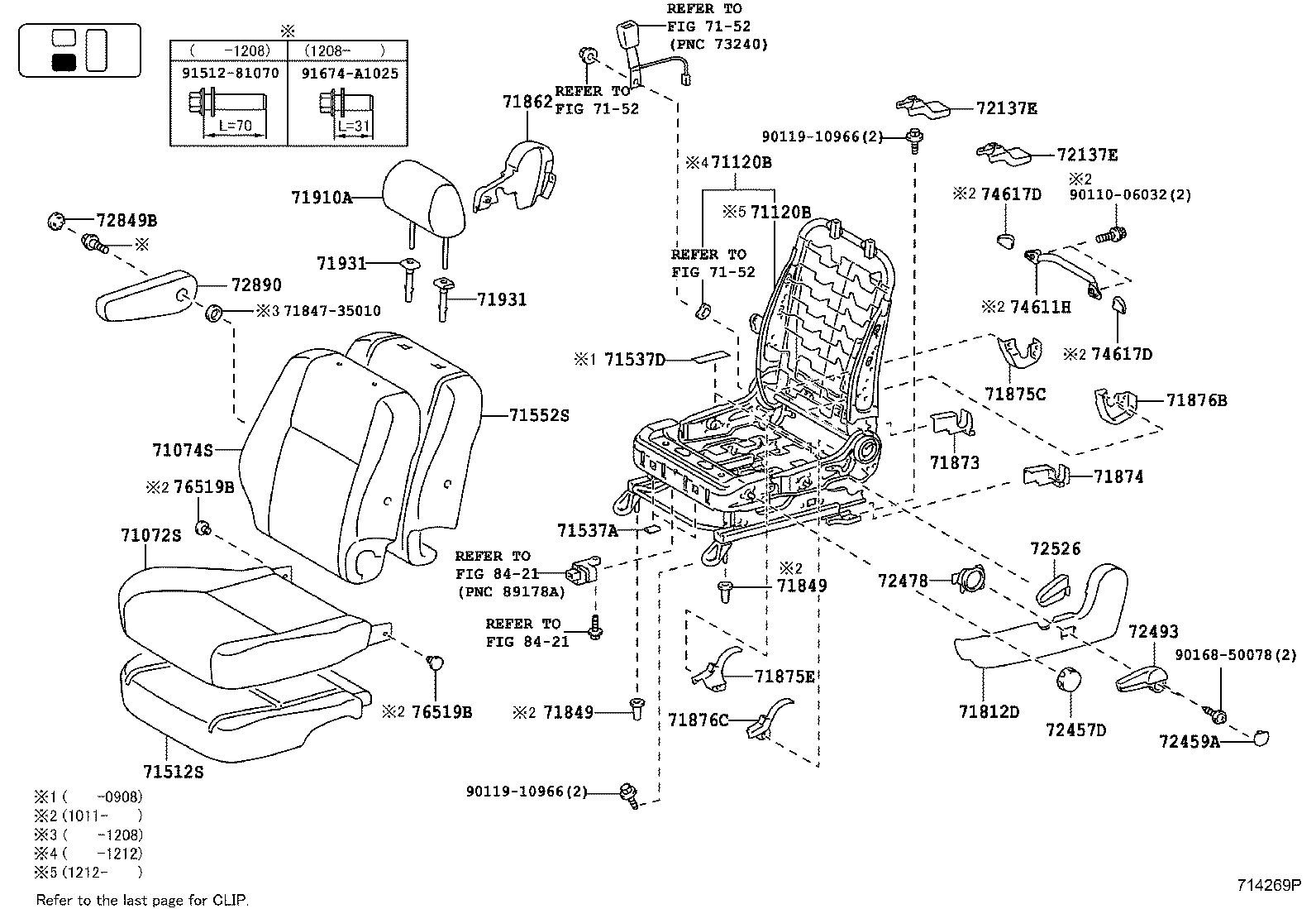 71502-35010 PAD, FRONT SEAT CUSHION, LH (FOR SEPARATE TYPE) product image