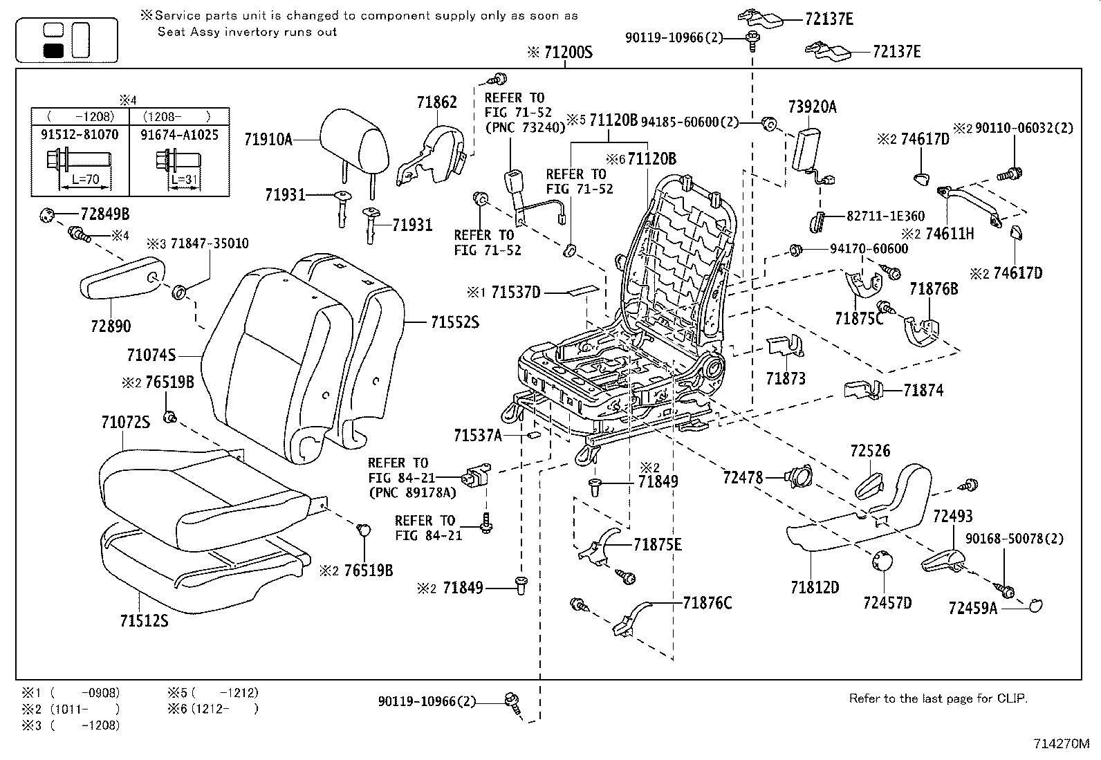 71502-35010 PAD, FRONT SEAT CUSHION, LH (FOR SEPARATE TYPE) product image