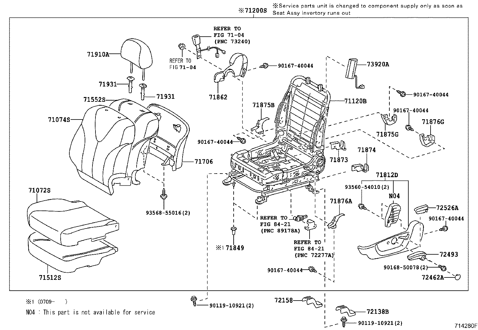 Toyota 71073-33J50-B1 COVER, FRONT SEAT BACK, RH(FOR SEPARATE TYPE)