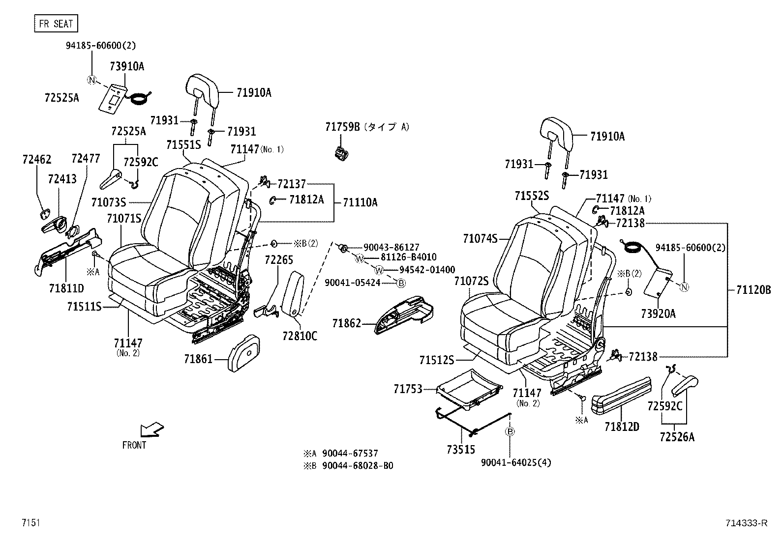 71016-B4010 FRAME SUB-ASSY, REAR SEAT CUSHION, LH product image