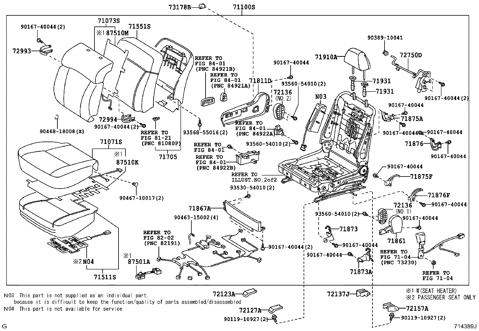 71120-30520 FRAME ASSY, FRONT SEAT W/ADJUSTER, LH product image