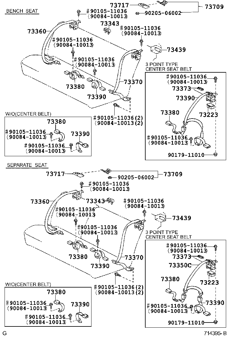 73220-12850 BELT ASSY, FRONT SEAT OUTER, LH product image