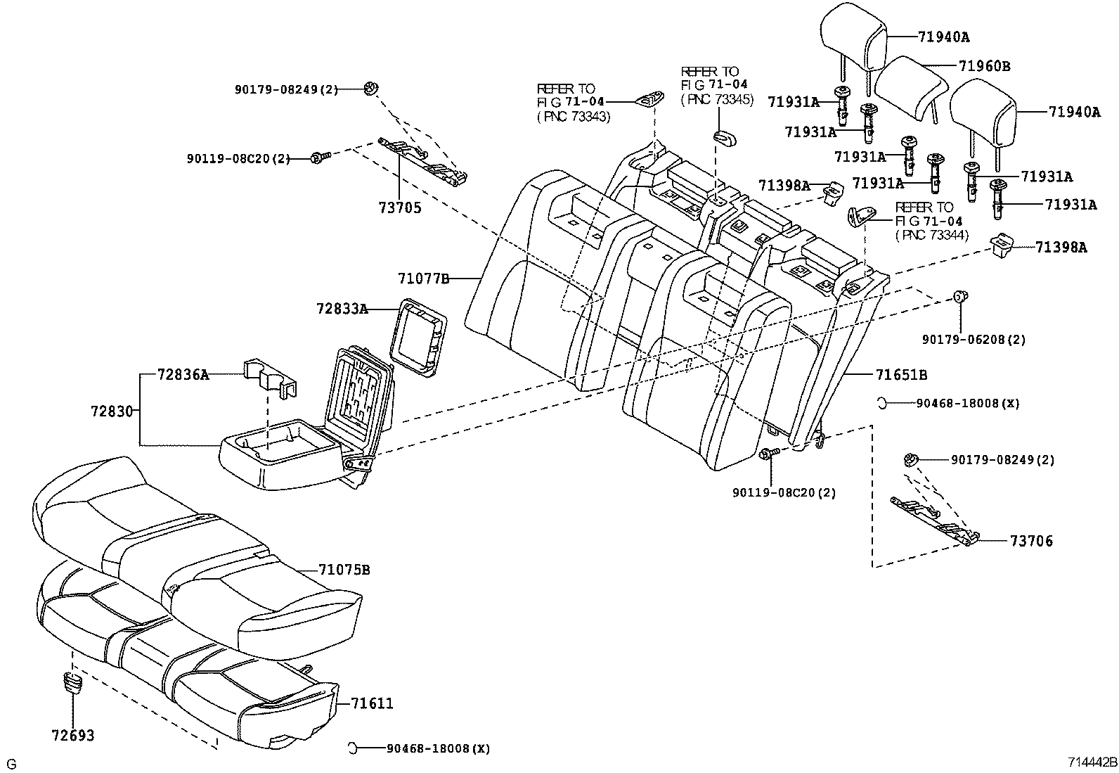 71503-33100 PAD, REAR SEAT CUSHION product image
