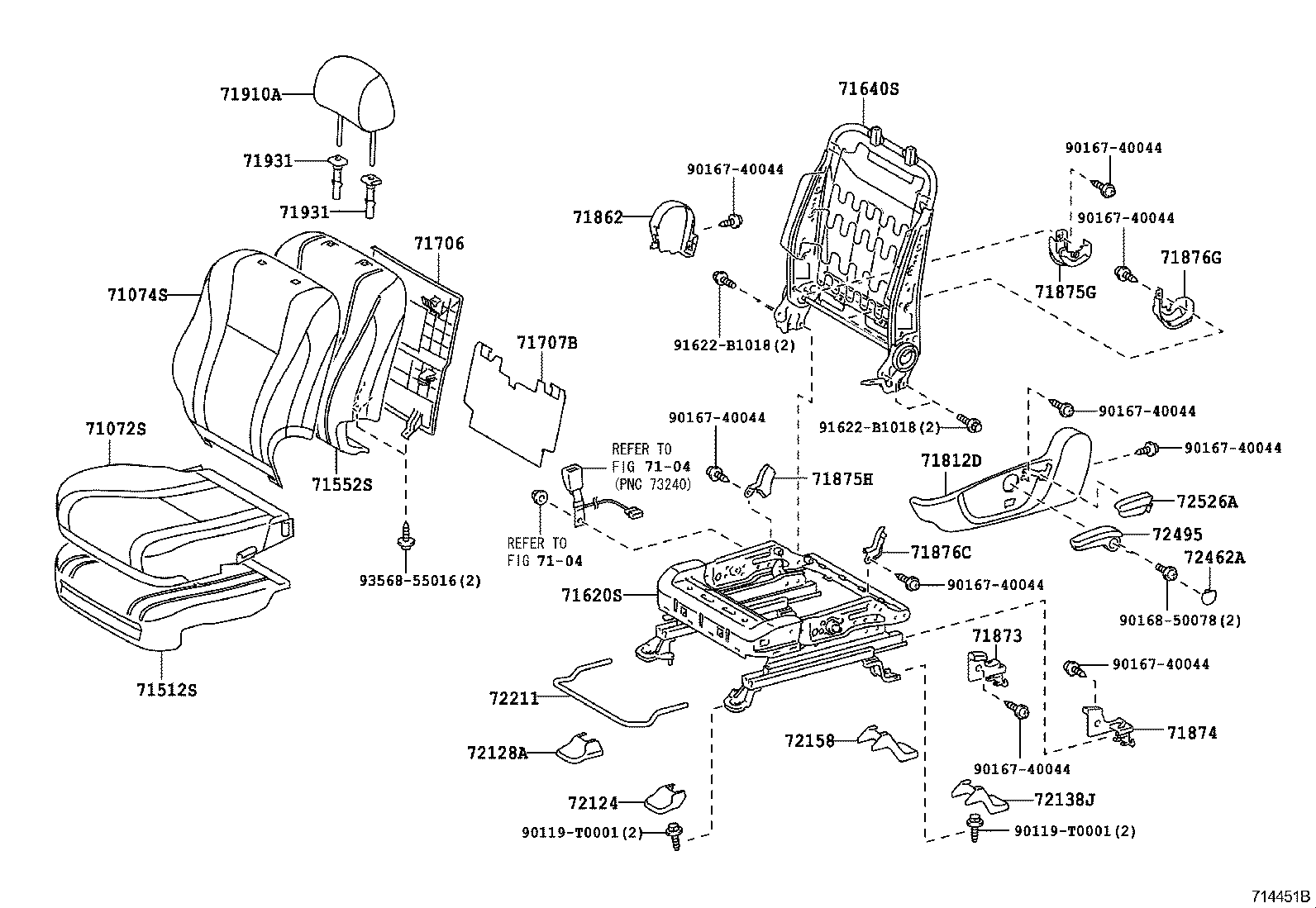 71630-06200 SPRING ASSY, FRONT SEAT BACK, RH(FOR SEPARATE TYPE) product image