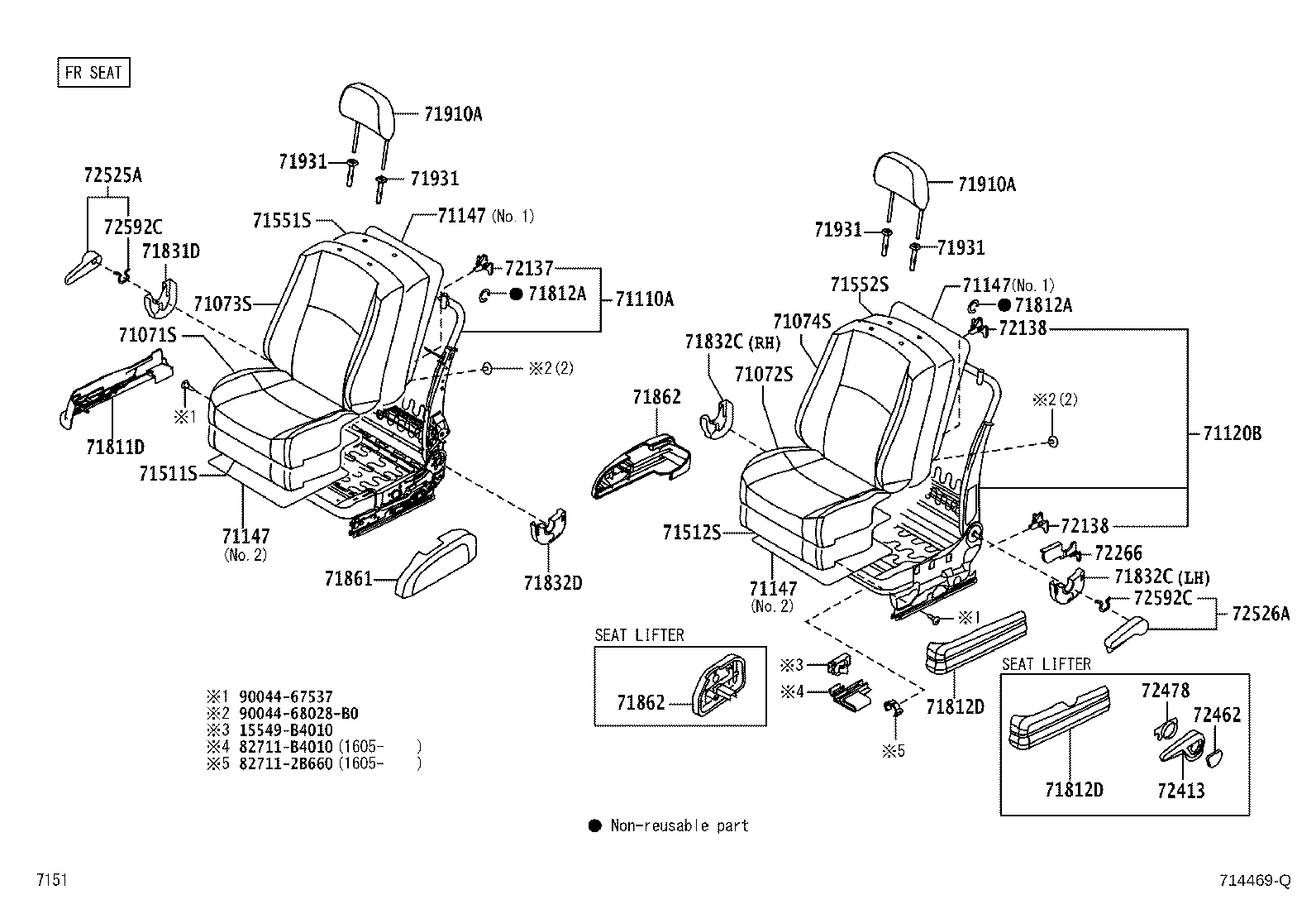 Toyota 71073-B4A20-C0 COVER, FRONT SEAT BACK, RH(FOR SEPARATE TYPE)