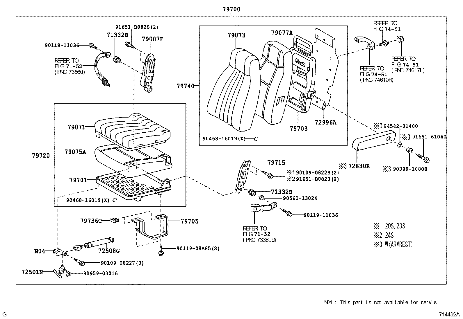 79103-0S030 FRAME SUB-ASSY, NO.1 SEAT BACK, RH product image
