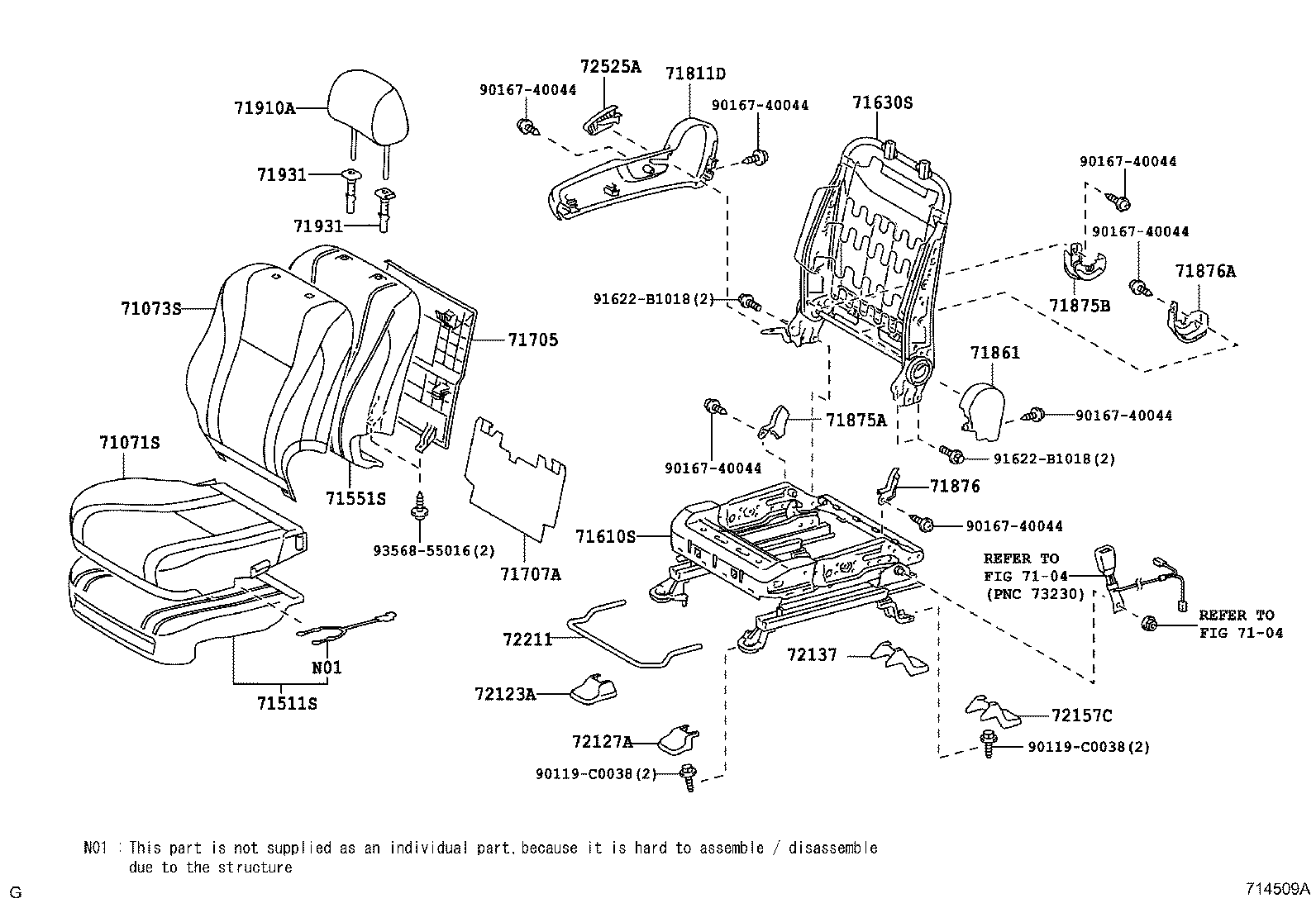 71620-06152 SPRING ASSY, FRONT SEAT CUSHION, LH(FOR SEPARATE TYPE) product image