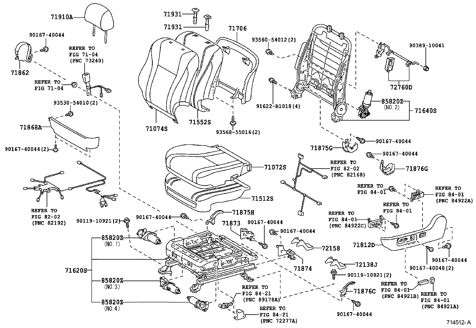 71630-06280 SPRING ASSY, FRONT SEAT BACK, RH(FOR SEPARATE TYPE) product image
