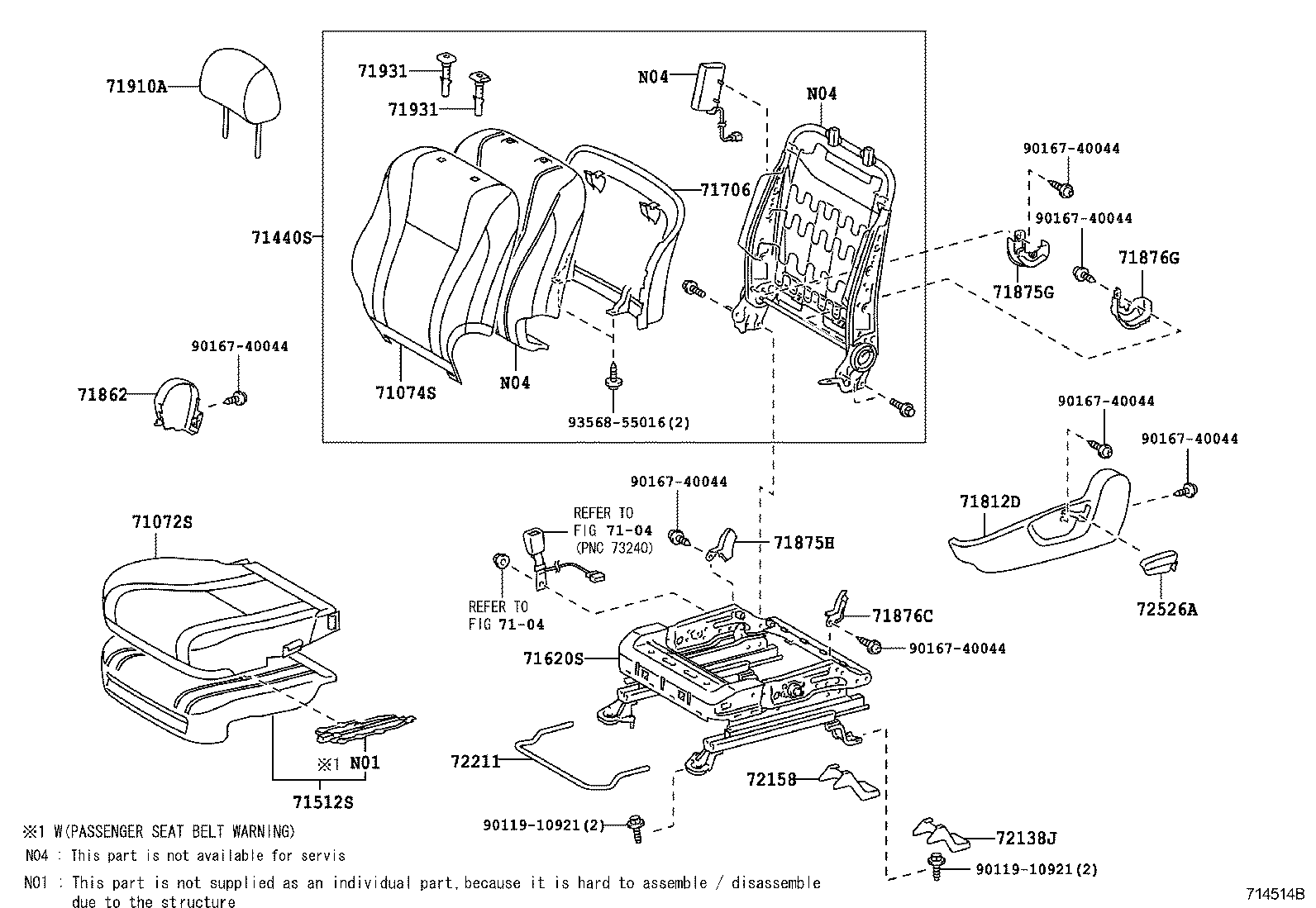 71630-06280 SPRING ASSY, FRONT SEAT BACK, RH(FOR SEPARATE TYPE) product image