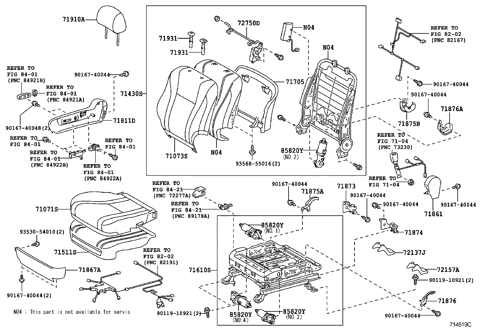 71630-06280 SPRING ASSY, FRONT SEAT BACK, RH(FOR SEPARATE TYPE) product image