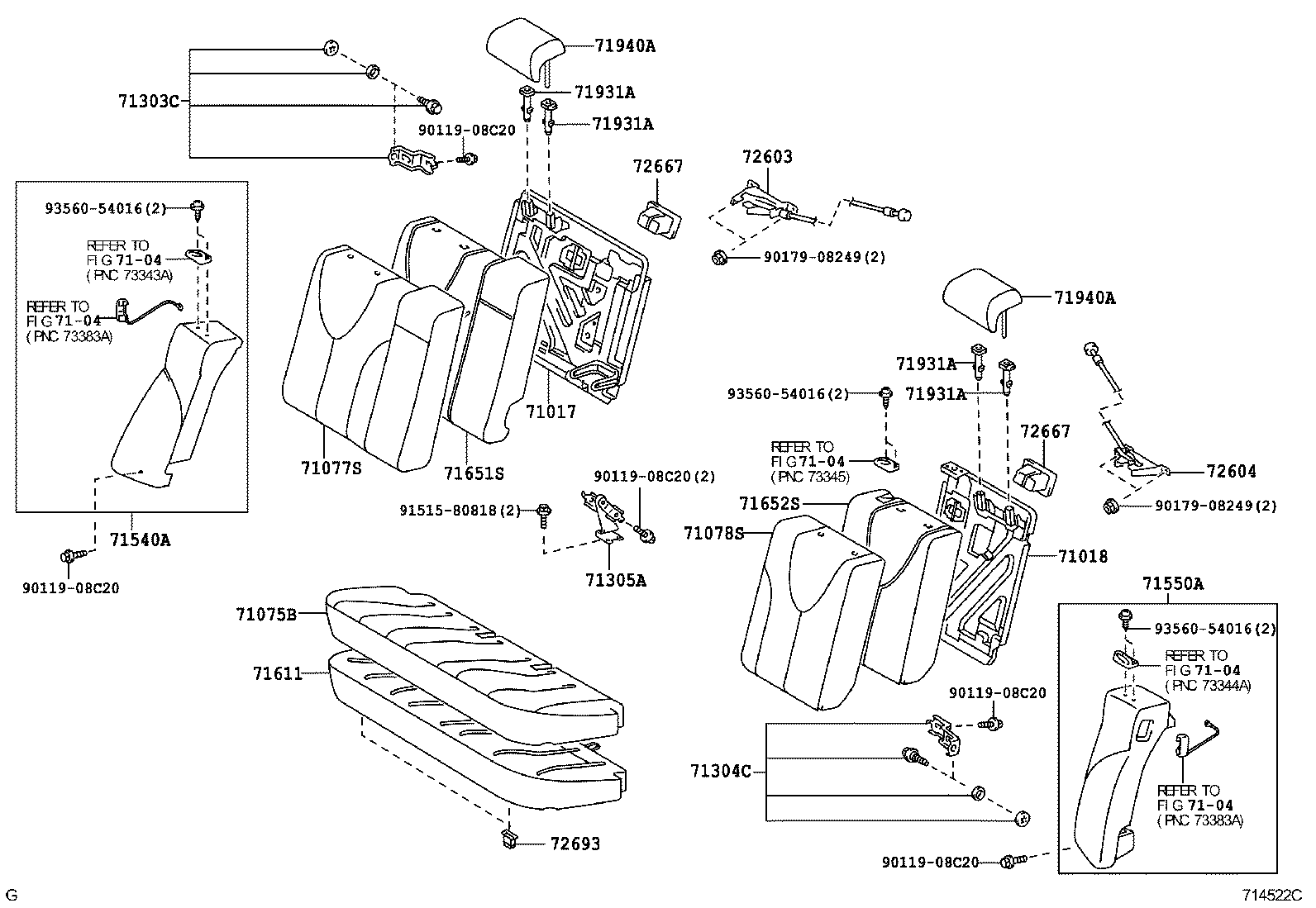 71017-06120 FRAME SUB-ASSY, REAR SEAT BACK, RH product image