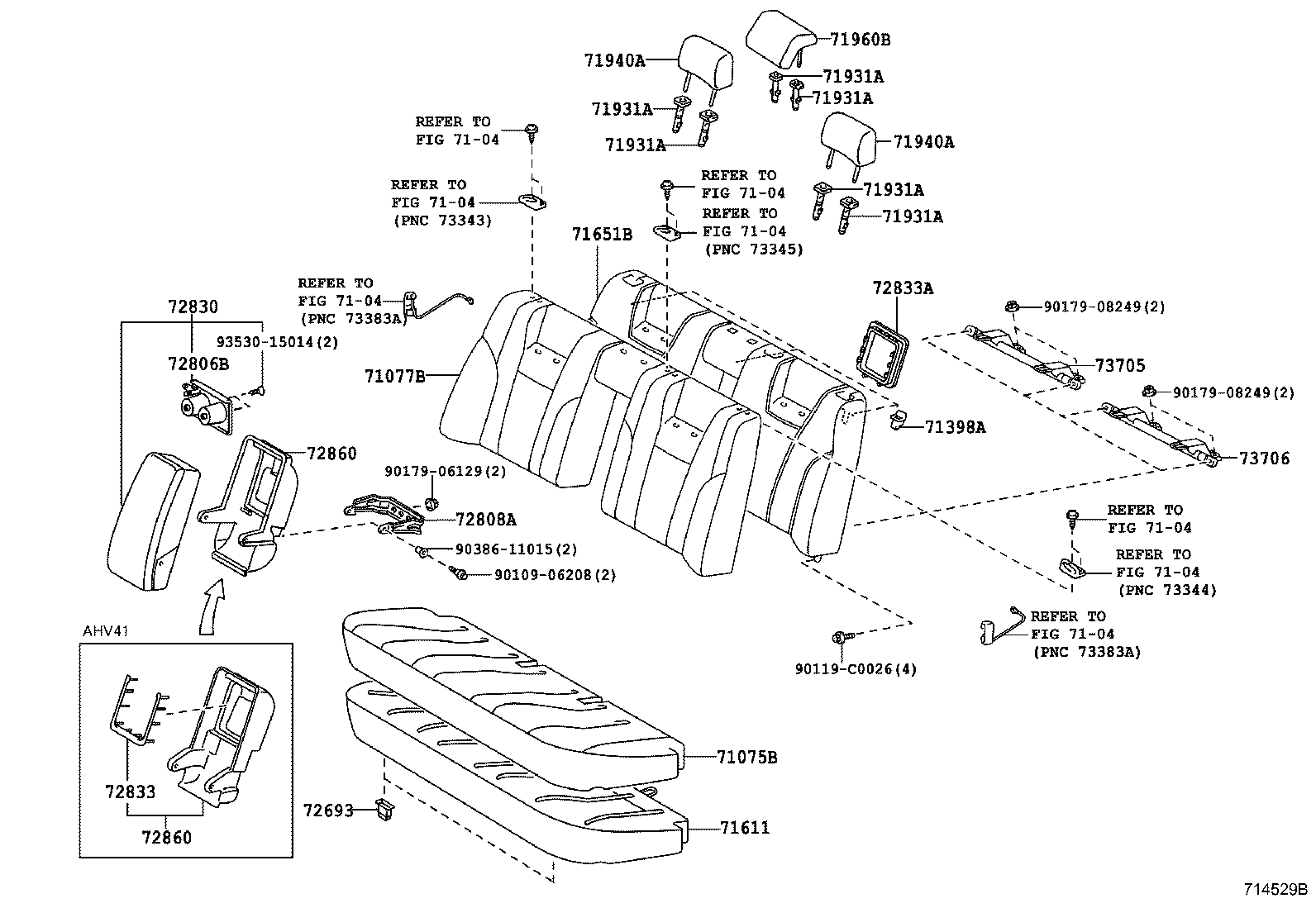 71017-06140 FRAME SUB-ASSY, REAR SEAT BACK, RH product image