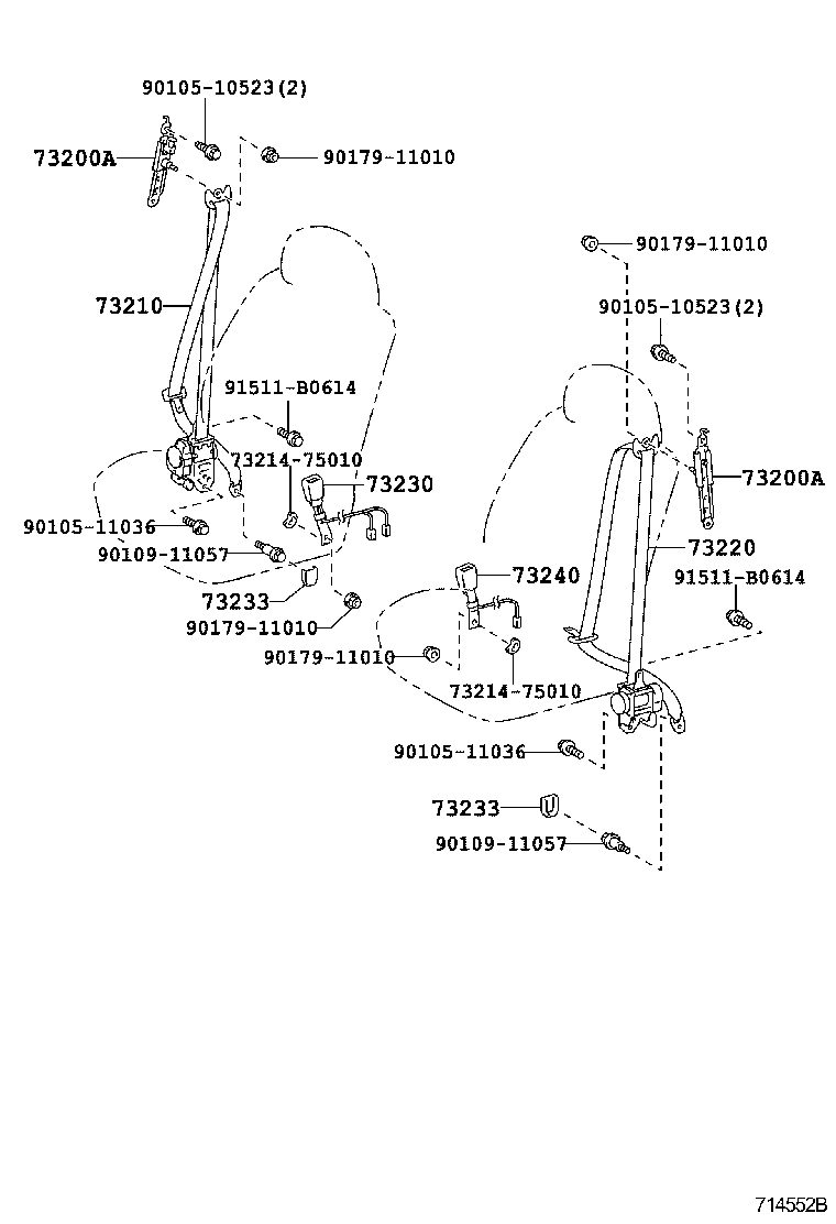 73223-06030 COVER, SEAT BELT RETRACTOR product image
