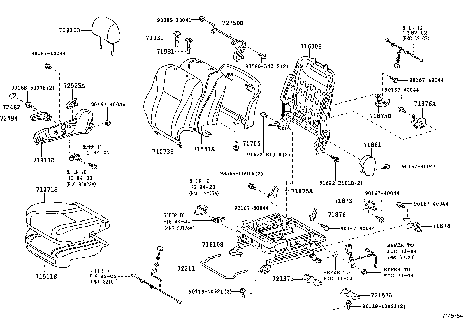 71630-06280 SPRING ASSY, FRONT SEAT BACK, RH(FOR SEPARATE TYPE) product image
