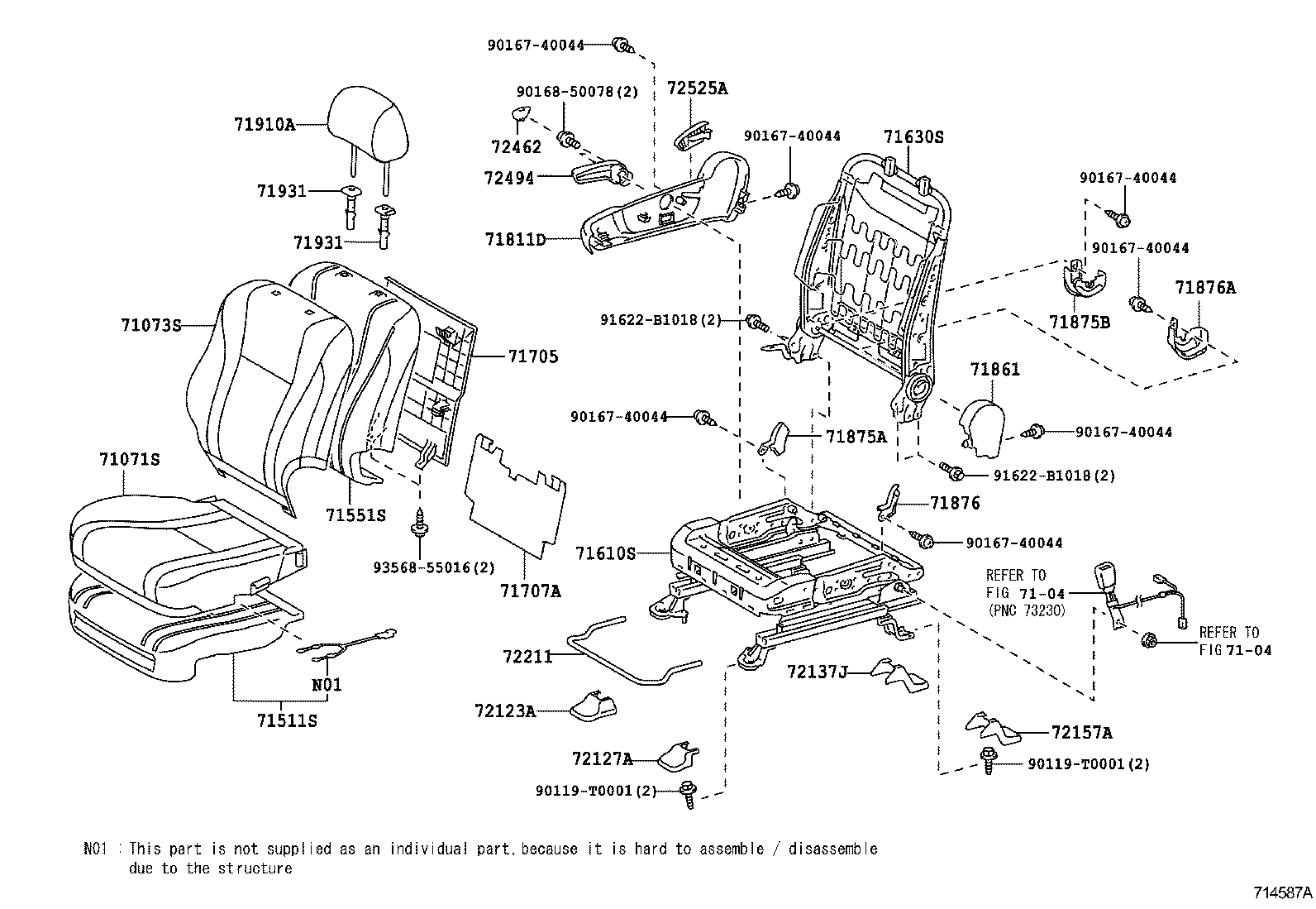 71630-06200 SPRING ASSY, FRONT SEAT BACK, RH(FOR SEPARATE TYPE) product image