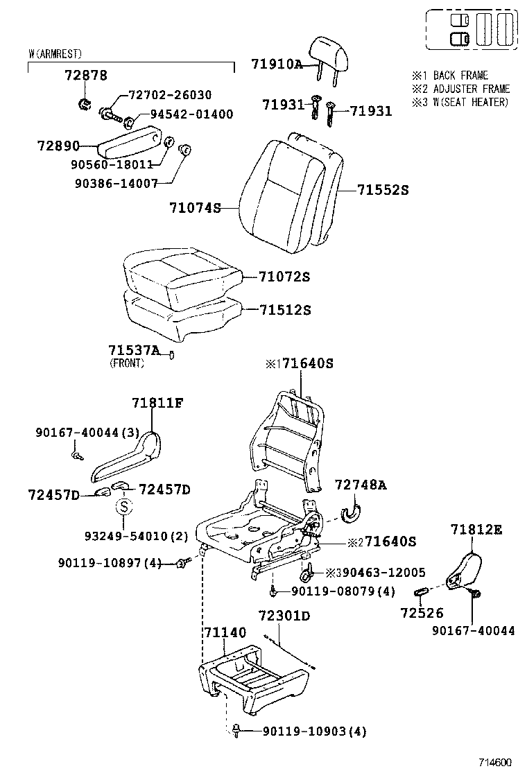79103-26250 SPRING ASSY, NO.1 SEAT BACK product image