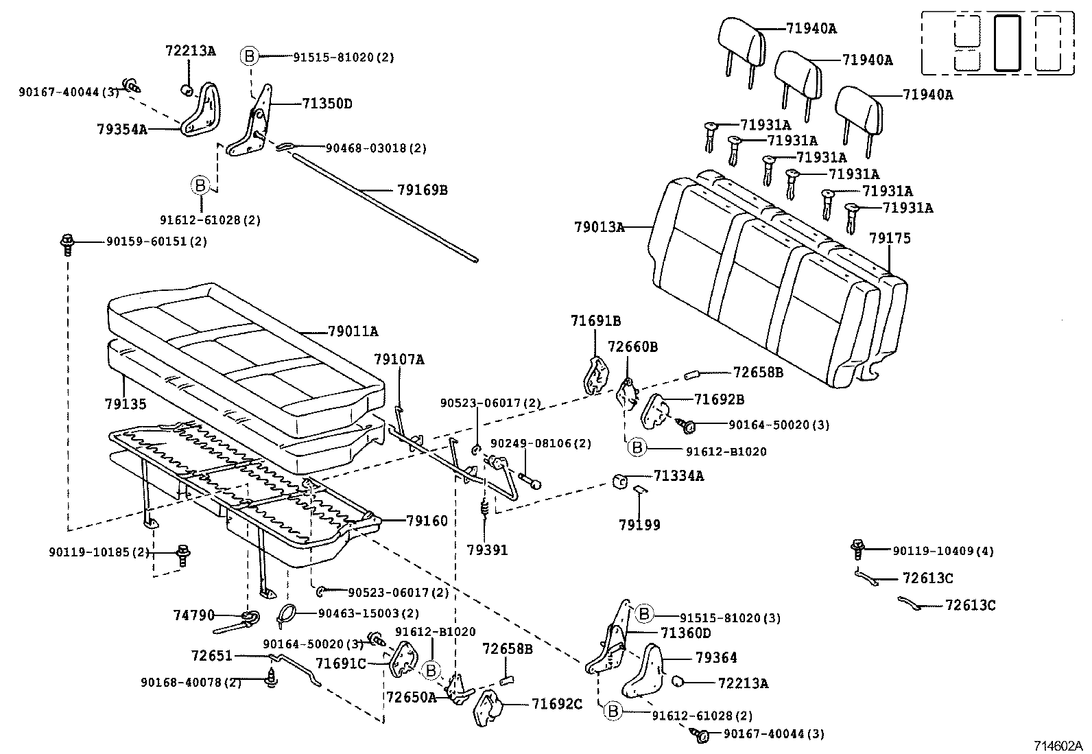 79103-26250 SPRING ASSY, NO.1 SEAT BACK product image