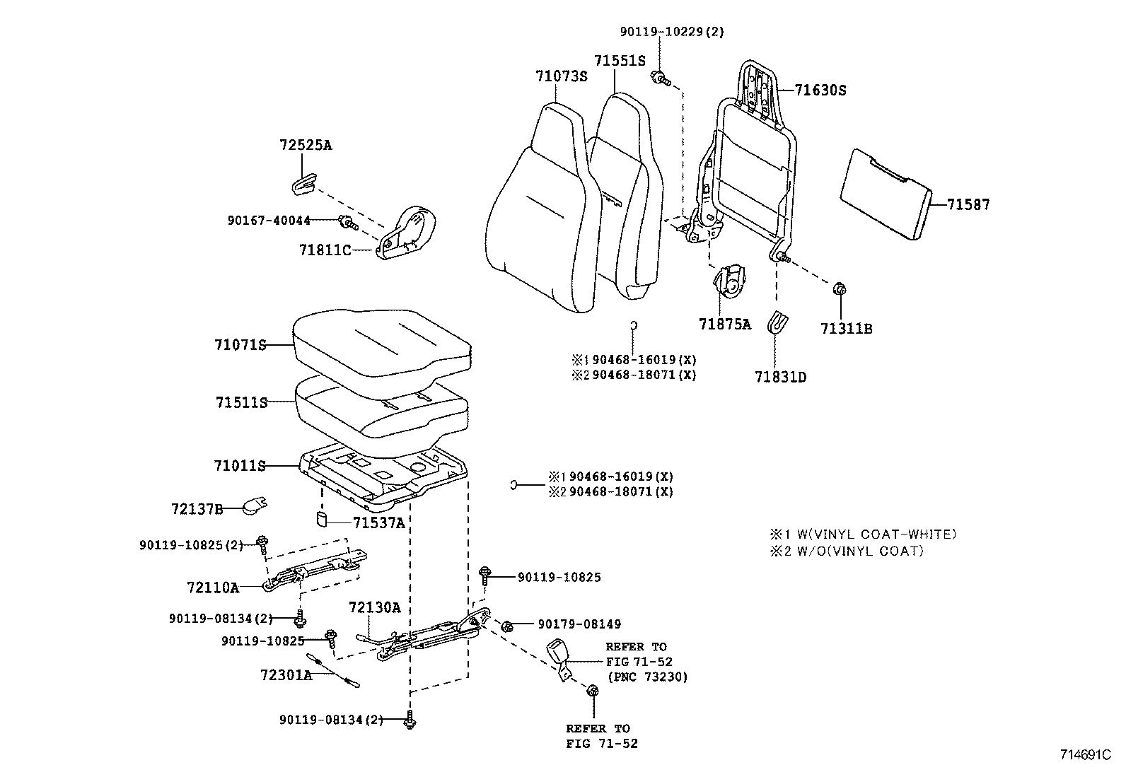 71013-37120 SPRING ASSY, FRONT SEAT BACK, RH(FOR SEPARATE TYPE) product image