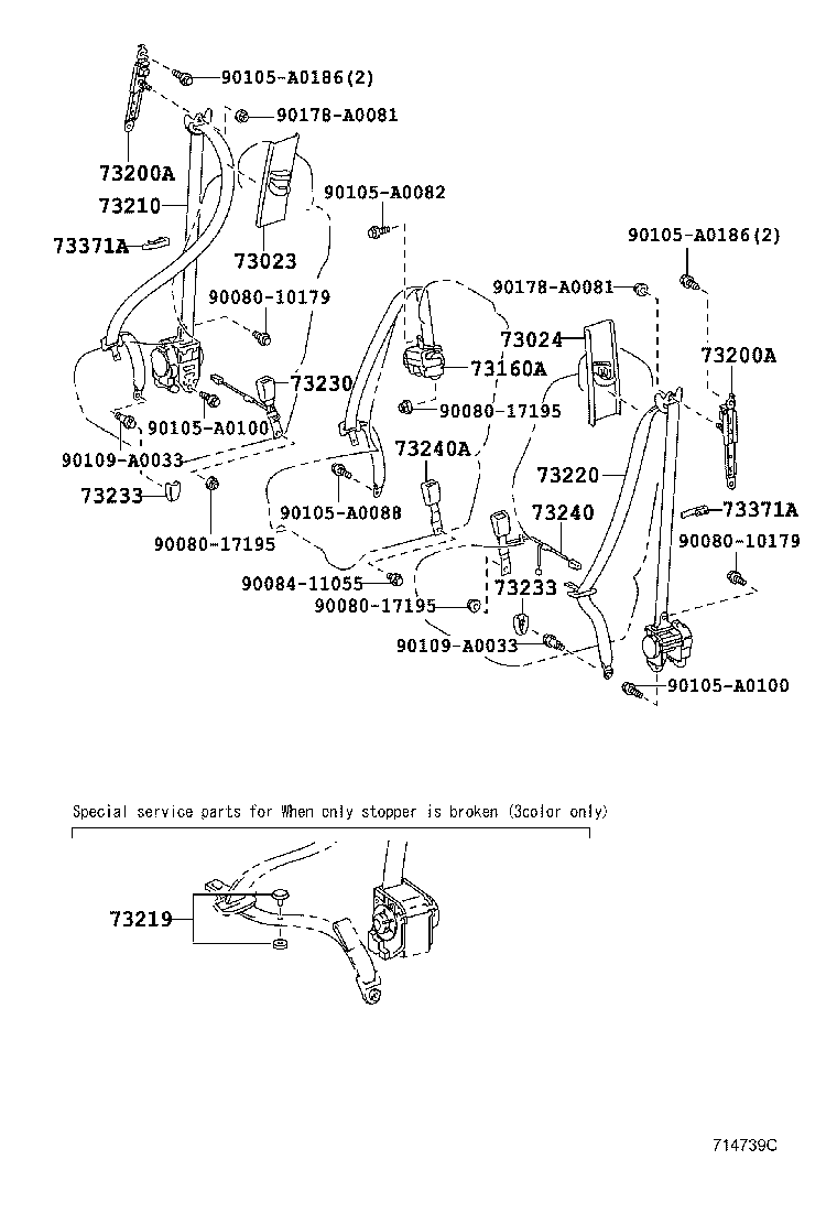 Thumbnail 3 for 73023-0C010-E0