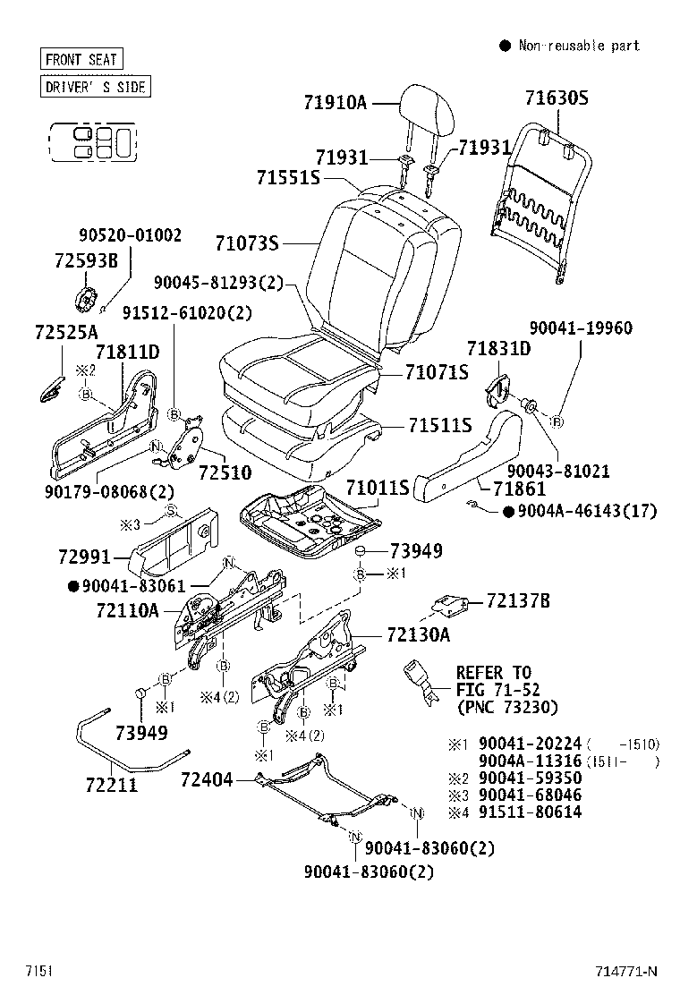 71012-BZ050 FRAME SUB-ASSY, FRONT SEAT CUSHION, LH product image