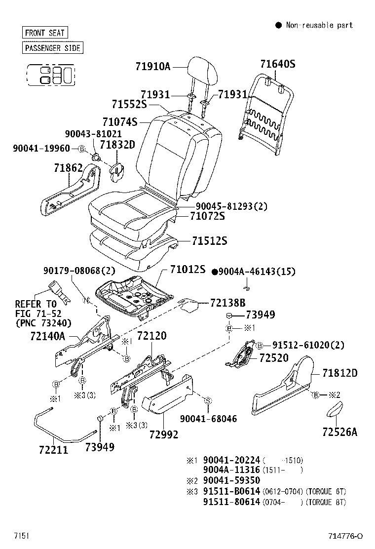 71012-BZ050 FRAME SUB-ASSY, FRONT SEAT CUSHION, LH product image
