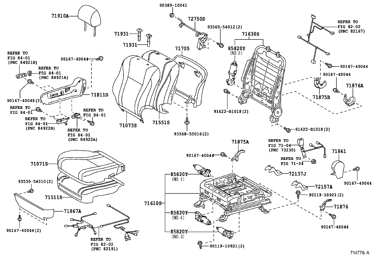 71630-06280 SPRING ASSY, FRONT SEAT BACK, RH(FOR SEPARATE TYPE) product image