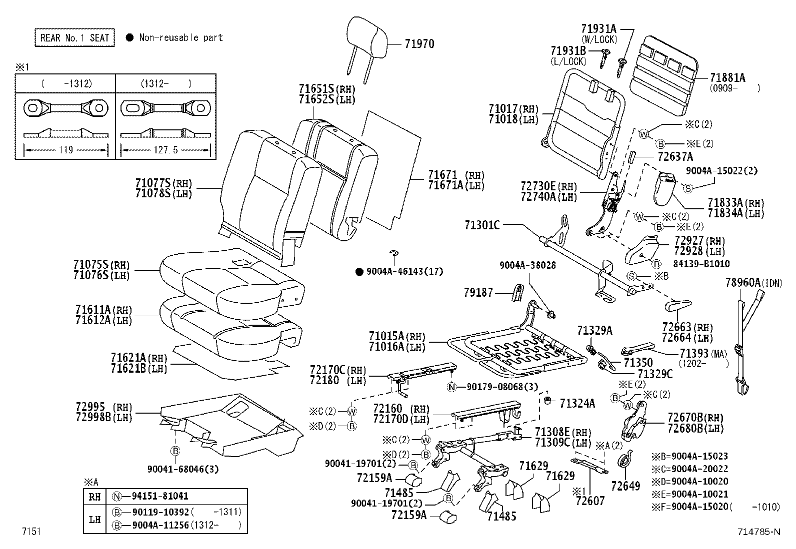 71012-BZ050 FRAME SUB-ASSY, FRONT SEAT CUSHION, LH product image