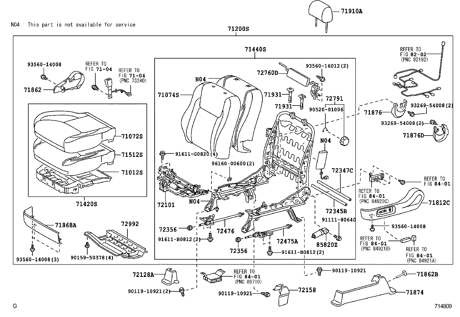 71630-06140 SPRING ASSY, FRONT SEAT BACK, RH(FOR SEPARATE TYPE) product image