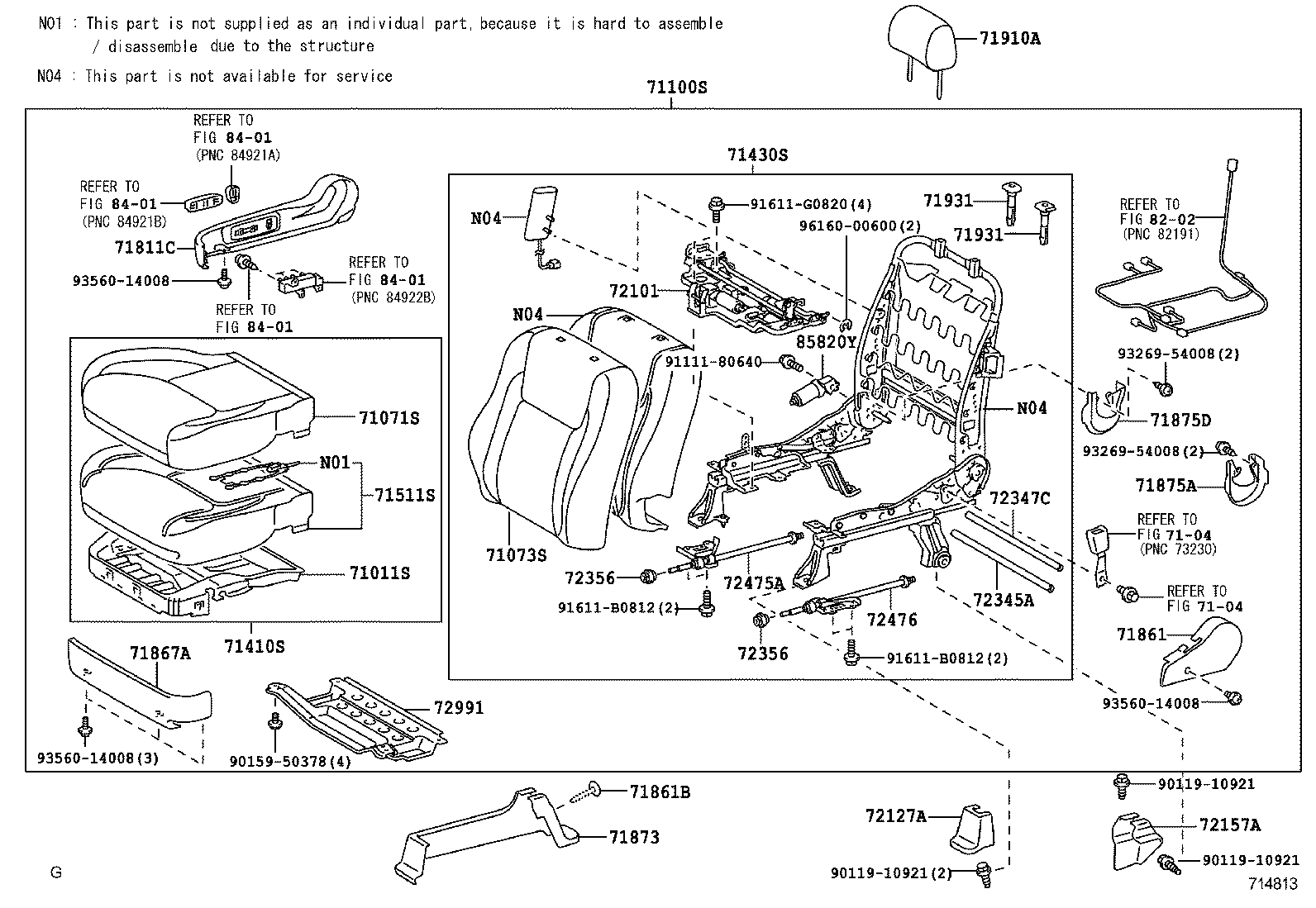 71630-06140 SPRING ASSY, FRONT SEAT BACK, RH(FOR SEPARATE TYPE) product image